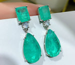 BLUE PARAIBA TOURMALINE Earring Magnificent GEOMETRY Earring Minimalism Style Exotic Neon Vivid Blue Color & Glow Ice Blue Color Earring