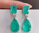 BLUE PARAIBA TOURMALINE Earring Magnificent GEOMETRY Earring Minimalism Style Exotic Neon Vivid Blue Color & Glow Ice Blue Color Earring