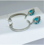 BLUE PARAIBA TOURMALINE CRESCENT & HEART JEWELRY SET Magnificent Earring Minimalism Style Exotic Neon Vivid Blue Color & Glow Ice Blue Color Jewelry Set