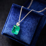 GREEN EMERLAD MINI CUTE JEWELRY SET Magnificent Jewelry Set Minimalism Style Exotic Vivid Green Color & Glow Color Jewelry Set 18K White Gold Plated