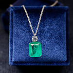 GREEN EMERLAD MINI CUTE JEWELRY SET Magnificent Jewelry Set Minimalism Style Exotic Vivid Green Color & Glow Color Jewelry Set 18K White Gold Plated