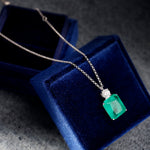 GREEN EMERLAD MINI CUTE JEWELRY SET Magnificent Jewelry Set Minimalism Style Exotic Vivid Green Color & Glow Color Jewelry Set 18K White Gold Plated