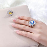 Blue Cocktail Unique Designer Sapphire Ring Engagement Ring