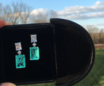 BLUE PARAIBA TOURMALINE Earring Magnificent Bicolor Earring Art Deco Style Exotic Neon Vivid Blue Color & Glow Ice Blue Color Earring