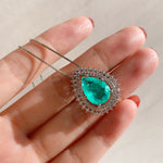 BLUE PARAIBA TOURMALINE GEOMETRY JEWELRY SET Magnificent Earring Minimalism Style Exotic Neon Vivid Blue Color & Glow Ice Blue Color Jewelry Set