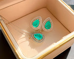 BLUE PARAIBA TOURMALINE GEOMETRY JEWELRY SET Magnificent Earring Minimalism Style Exotic Neon Vivid Blue Color & Glow Ice Blue Color Jewelry Set