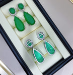 BLUE PARAIBA TOURMALINE Earring Magnificent GEOMETRY Earring Minimalism Style Exotic Neon Vivid Blue Color & Glow Ice Blue Color Earring