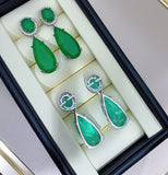 BLUE PARAIBA TOURMALINE Earring Magnificent GEOMETRY Earring Minimalism Style Exotic Neon Vivid Blue Color & Glow Ice Blue Color Earring