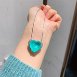 BLUE PARAIBA TOURMALINE HEART JEWELRY SET Magnificent Earring Art Deco Style Exotic Neon Vivid Blue Color & Glow Ice Blue Color Jewelry Set