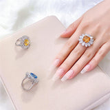 Vivid Color Orange Unique Floral Sapphire Ring Engagement Ring