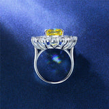 Diamond Yellow Sapphire Ring Engagement Ring Cocktail Ring